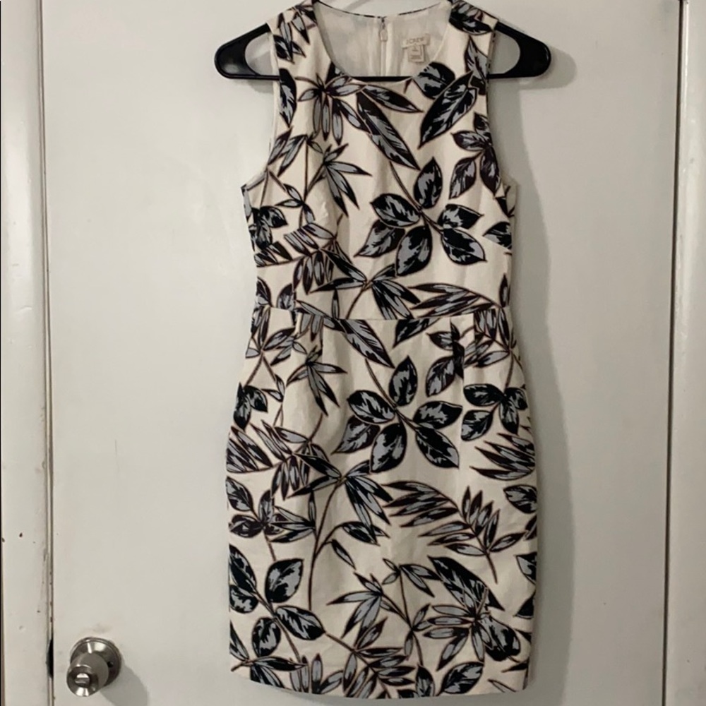 J.Crew Textured Floral Sleeveless Sheath Dress 0P